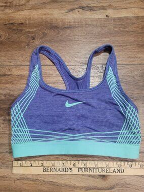 NIKE DRI-FIT Size S Women Blue Unlined Wireless Pull On Racer Back Sports Bra